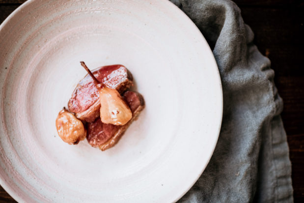 Aged Duck Breast & Preserved Seckel Pear